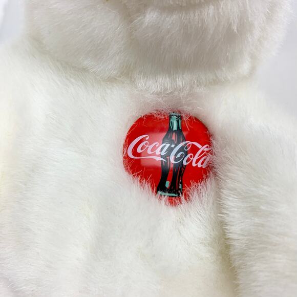 Vintage Coca Cola Polar Bear Plush 1998 New With Tags White Red Logo - Picture 14 of 15